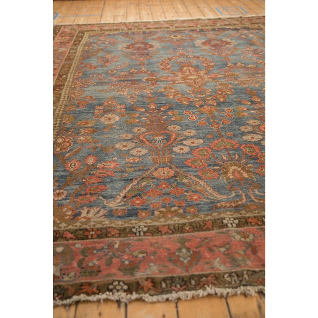 Blue Vintage Distressed Mahal Carpet - 8'1" x 9'11" For Sale - Image 8 of 10
