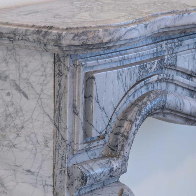 Antique French Fireplace in Bardiglio Imperiale Marble, 1800s For Sale - Image 10 of 12