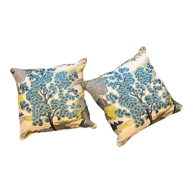 Thibaut Daintree Bluemoon Decorative Accent Throw Pillows a Pair
