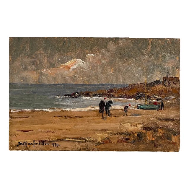 Manfredi, Seascape, 20th Century, Oil on Panel For Sale