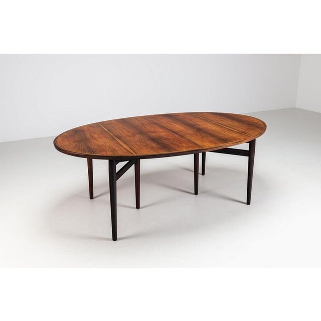 Oval Model 212 Dining Table in Rosewood attributed to Arne Vodder for Sibast, Denmark, 1960s For Sale - Image 9 of 15