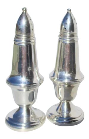Crown Silver Salt and Pepper Set - a Pair