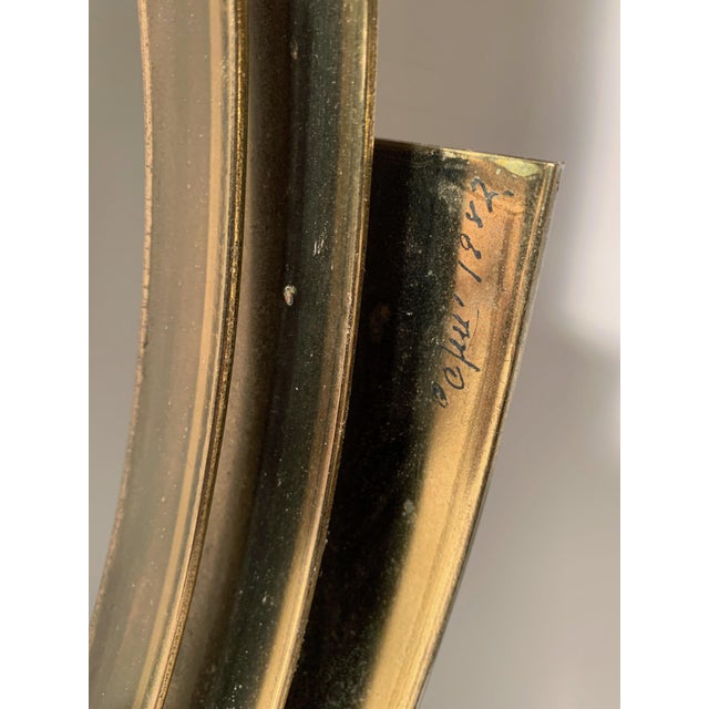 Bronze Curtis Jere Brass Circular Round Mirror / Paul Evans For Sale - Image 8 of 8