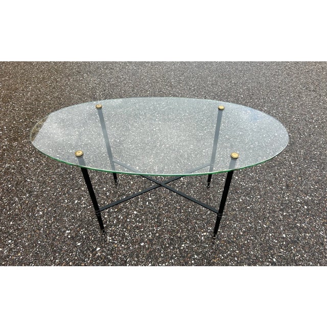 Black Brass and Glass Coffee Table, 1950s For Sale - Image 8 of 8