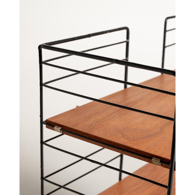 Black Scandinavian Freestanding Modular Bookcase in Teak and Metal, 1960s For Sale - Image 8 of 10
