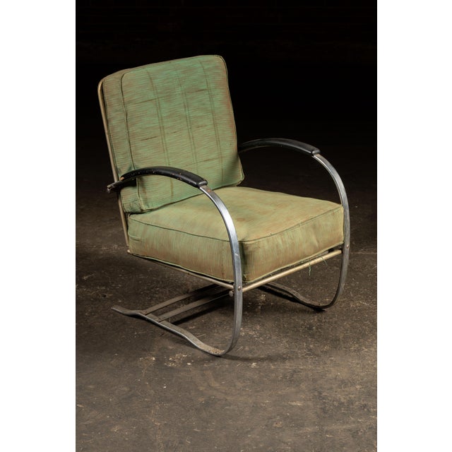 Art Deco Vintage After-Wolfgang Hoffmann Chrome Springer Armchair For Sale - Image 3 of 14