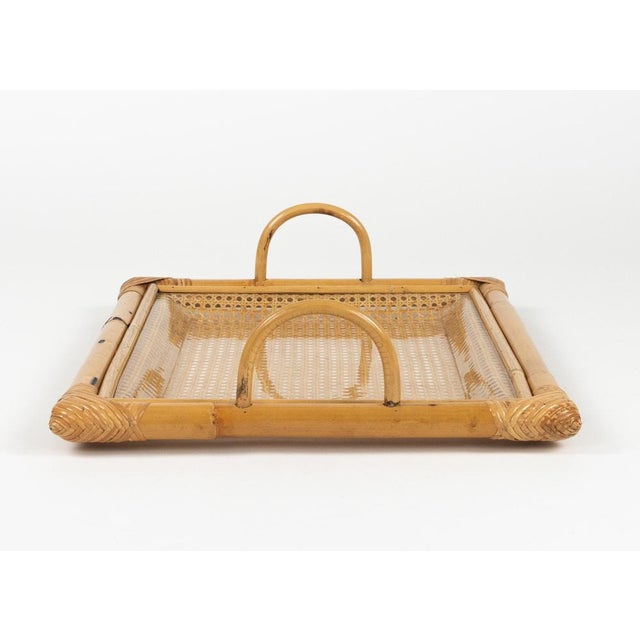Mid-Century Modern Serving Tray in Bamboo and Rattan from Christian Dior, 1970s For Sale - Image 11 of 16