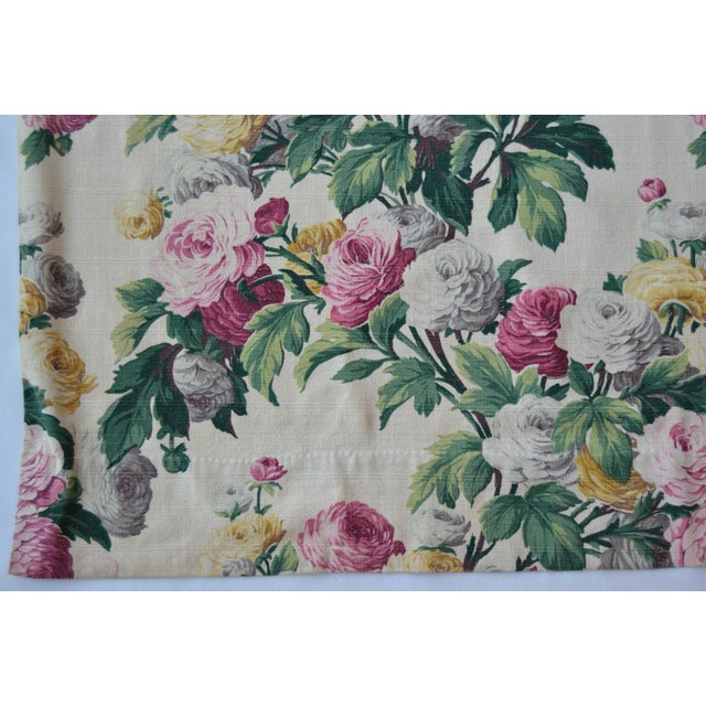 1950 Floral Cotton Curtain Panel "Saison Happily Married Fabrics" For Sale - Image 6 of 13