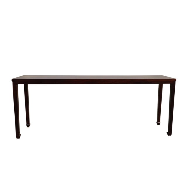 Contemporary 70" Long Slim Elm Console Table For Sale - Image 3 of 7