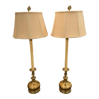 Pair of Vintage Brass Lamps For Sale