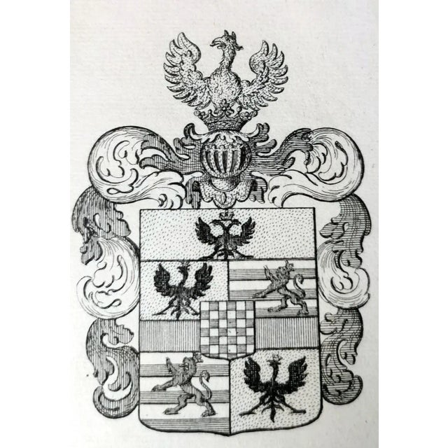 Mirror Frame With Engraved Dutch Print Depicting Dukes of Mirandola Coat of Arms For Sale - Image 6 of 12