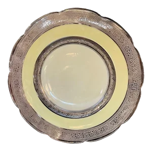 Set of 11 Silver Bavarian China Dinner Plates