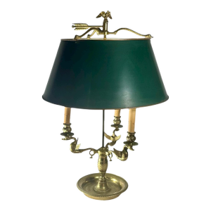 Early 19th Century French Empire Bouillotte Three Light Table Lamp.