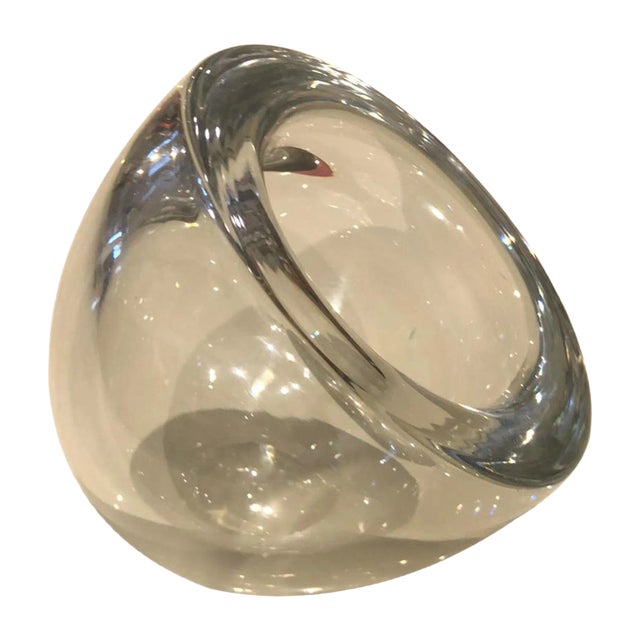 Mid-Century Modern Oval Bowl in Transparent Murano Glass by Alfredo Barbini For Sale