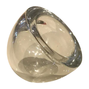 Mid-Century Modern Oval Bowl in Transparent Murano Glass by Alfredo Barbini
