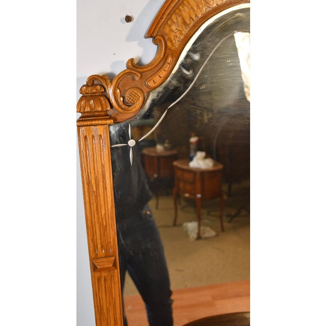 1890s Antique Victorian Rosewood & Oak Console Table and Mirror Set For Sale - Image 16 of 18