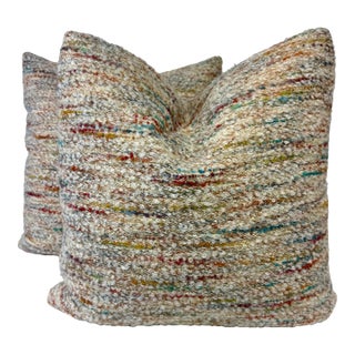 Casamance "Calderas" in Champagne/Multi 22" Pillows-a Pair For Sale
