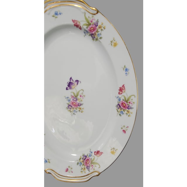 Noritake Vintage Noritake Japan Hand Painted Floral Gilded Large Serving Platter For Sale - Image 4 of 9