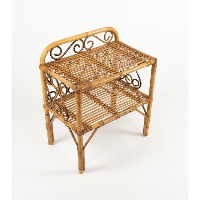Franco Albini Midcentury Bamboo and Rattan Side Table, 1960s For Sale - Image 4 of 17