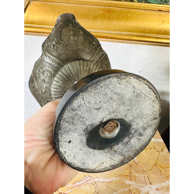 Bronze Bowls on Pedestal, a Pair For Sale - Image 10 of 11