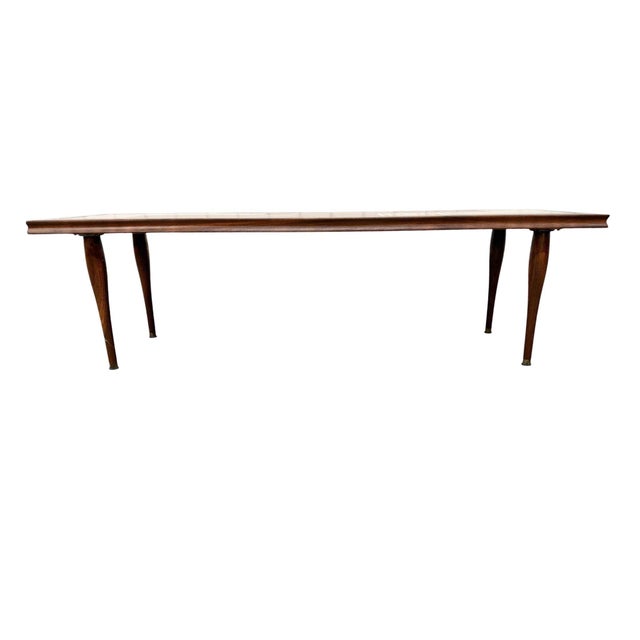 Brown Mid-Century Modern Walnut Tile-Top Coffee Table For Sale - Image 8 of 8