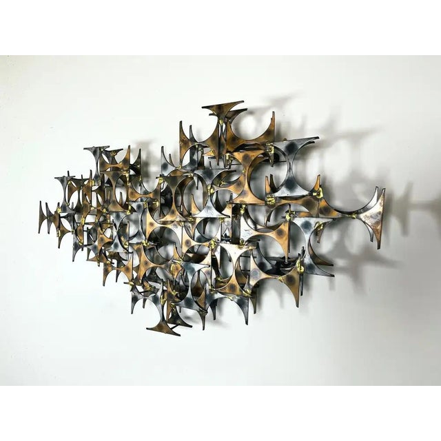 Brutalist Brutalist Wall Sculpture by Marc Weinstein, Welded Steel, Circa 1970 For Sale - Image 3 of 7