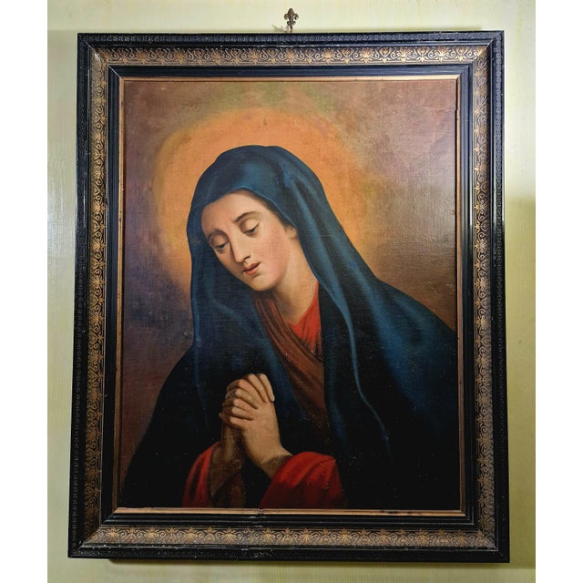 Italian School, Unknown, Madonna in Prayer, Late 18th Century, Oil on Canvas and Wood, Framed For Sale - Image 12 of 12