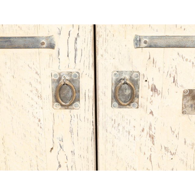 Painted Pine Buffet with Zinc Top and Metal Accents by John Brigham For Sale - Image 12 of 12