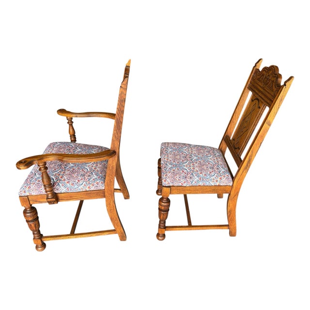 1930s Super Nice Full Size Solid Oak Dining Chairs For Sale - Image 11 of 11