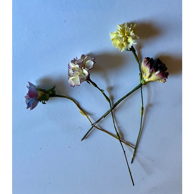Antique Early 20th Century French Tromp l'Oeil Bouquet of Faux Porcelain Flowers For Sale - Image 11 of 14