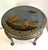 Wonderful hand painted pine table in the loveliest shade of blue with highly detailed gold decoration depicting charming...