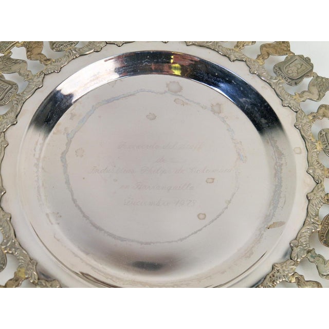 900 Pure Silver Platter from Florentina, Bogota, Colombia, 1970s For Sale - Image 10 of 18