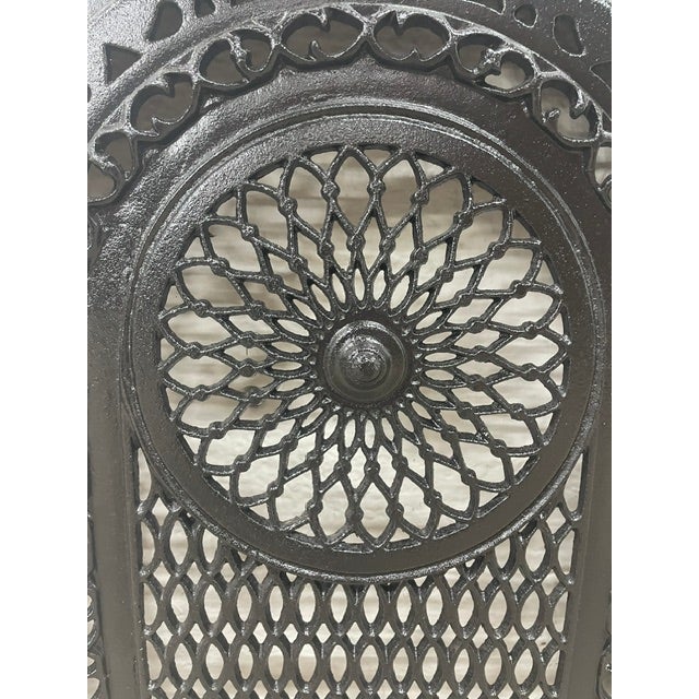 Late 19th Century Cast Iron Antique Fireplace + Insert With Rosette Cover 24" X 27.75" For Sale - Image 4 of 6