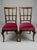 1930s Vintage Art Deco Dining and Salon Chairs in Dark Pink Velvet with Wooden Frames, 1930s, Set of 2 For Sale - Image 5 of 5