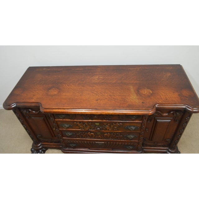 Antique Oak 1800's Sideboard For Sale - Image 9 of 12