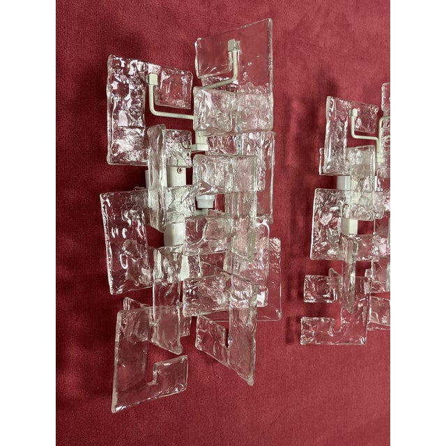 White Murano Glass Wall Lamps, 1960s, Set of 2 For Sale - Image 8 of 12