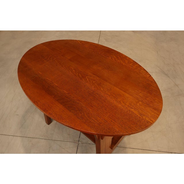 Mission Stickley Mission Collection Oak Limbert Library Table For Sale - Image 3 of 18
