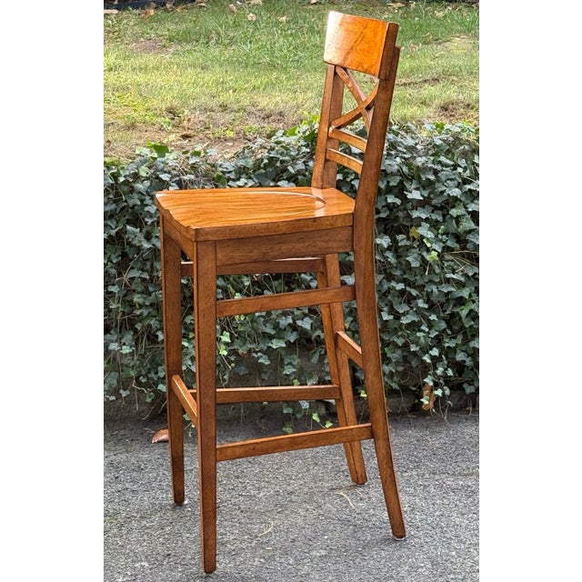 Ethan Allen Ethan Allen “Tango” Cross Back Barstools - Set of 3 For Sale - Image 4 of 12