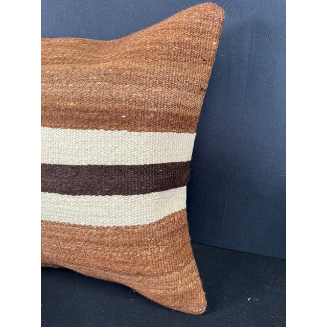 Contemporary Turkish Hemp Pillow Cushion Natural Beige Brown Cushion Cover 20"x20" For Sale - Image 3 of 4