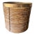 Large Vintage Pencil Reed Rattan Planter With Brass Rim, Italian Riviera Style For Sale