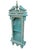 ​Vintage Repurposed Architectural Clock Case Pale Seafoam Blue Curiosity Trinket Cabinet Wall Shelf For Sale - Image 9 of 12