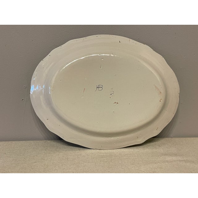 Early 20th Century French Faience Quimper Platter From Brittany, Signed Hb For Sale - Image 9 of 11