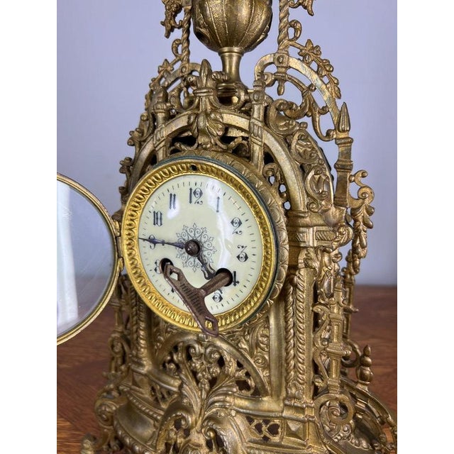 Vintage French Style Architectural Brass Garniture Set, Set of 3 For Sale - Image 16 of 17