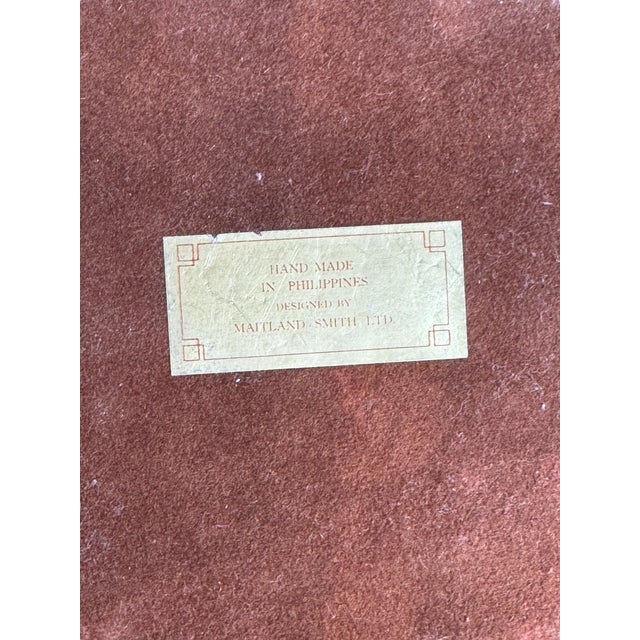 Vintage Maitland Smith Tesseliated Marble & Brass Coaster Set For Sale - Image 9 of 10