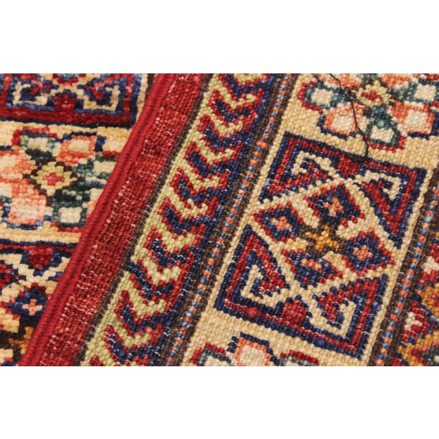 Rustic Super Kazak Red/Beige Wool Rug - 2'0'' X 2'10'' For Sale - Image 4 of 8