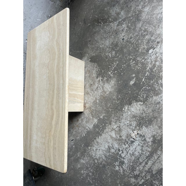 Italian Travertine Coffee Table, 1970s For Sale - Image 4 of 10