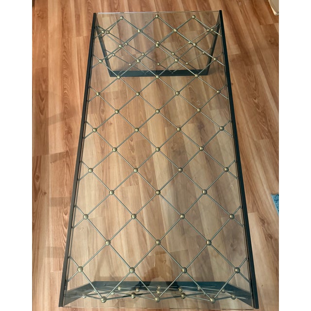 Carole Gratale Designed Latticed Bronze/Steel Coffee Table For Sale - Image 4 of 6