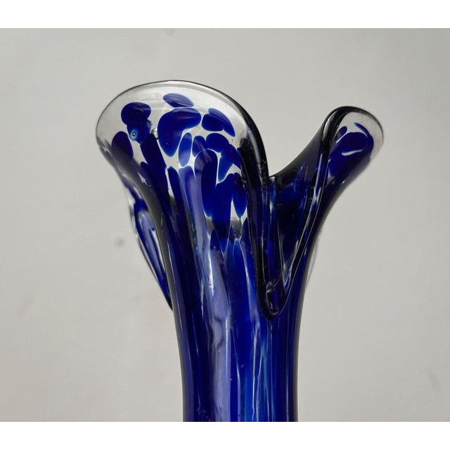 Glass Vintage Flower Murano Glass Vase For Sale - Image 7 of 18