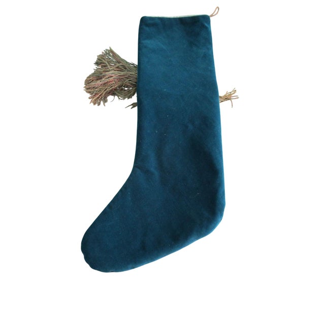 This exquisite Christmas stocking is an artistic blend of 19th-century French floral silk velvet and Victorian design...