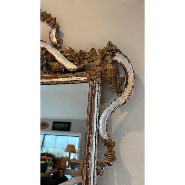 Large Antique Ornate Gilded Wall Mirror For Sale - Image 4 of 6